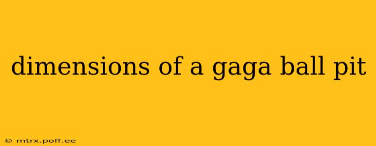 dimensions of a gaga ball pit