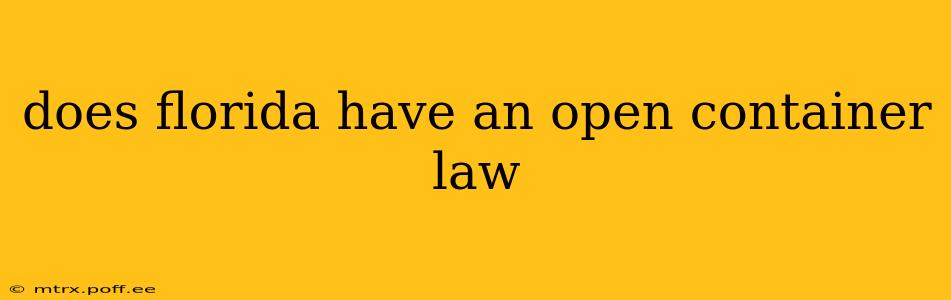 does florida have an open container law