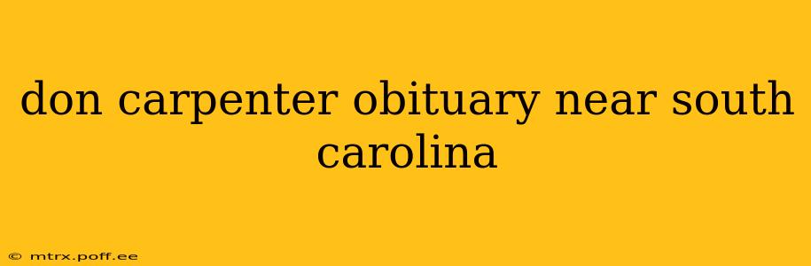 don carpenter obituary near south carolina