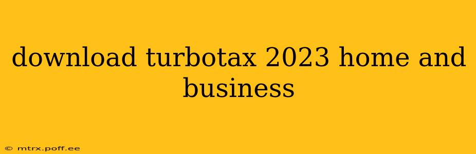 download turbotax 2023 home and business