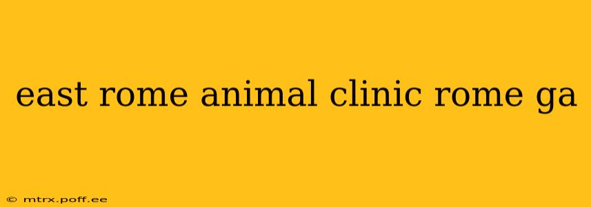 east rome animal clinic rome ga
