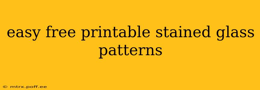 easy free printable stained glass patterns
