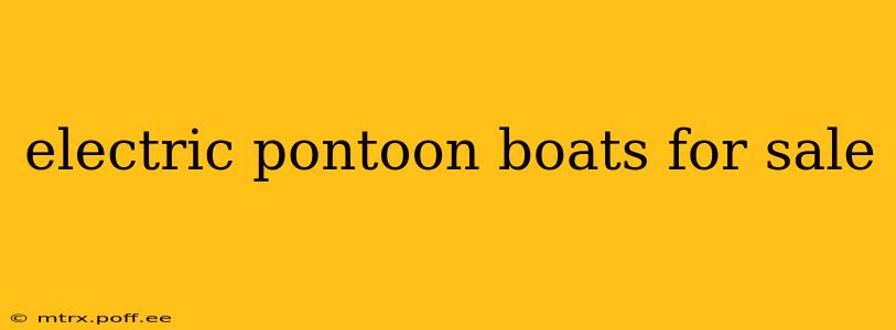 electric pontoon boats for sale