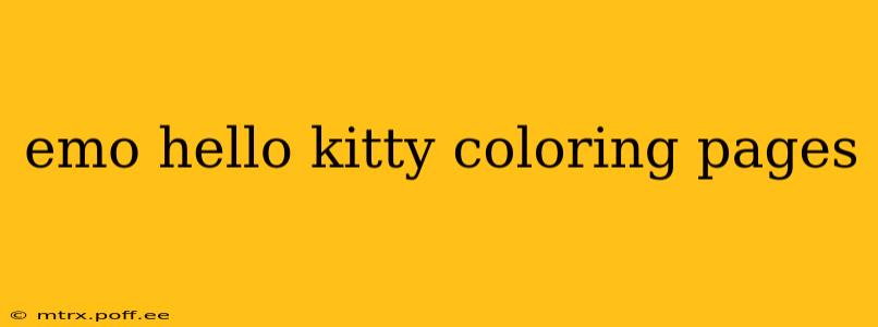 emo hello kitty coloring pages