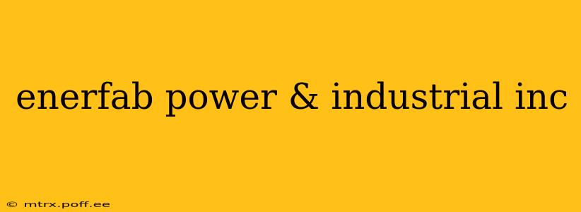 enerfab power & industrial inc