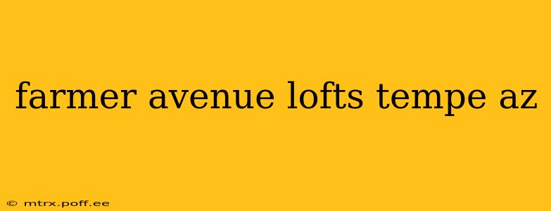 farmer avenue lofts tempe az