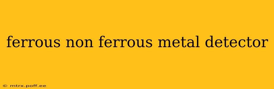 ferrous non ferrous metal detector