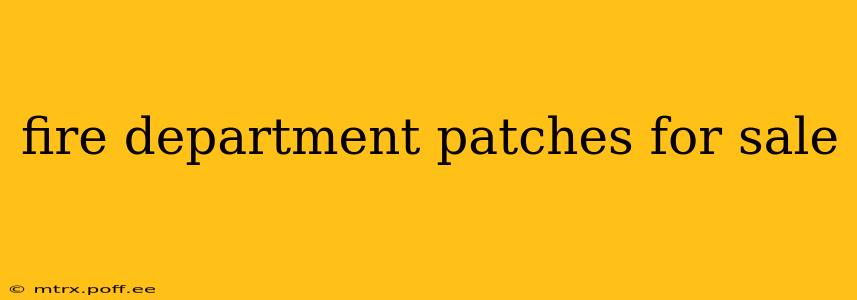 fire department patches for sale