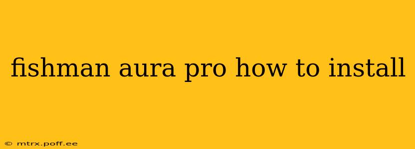fishman aura pro how to install