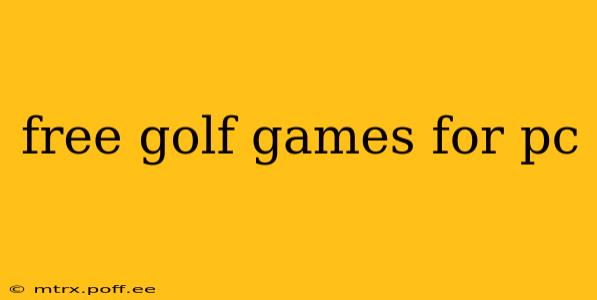 free golf games for pc