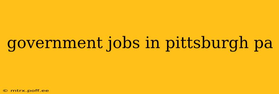 government jobs in pittsburgh pa