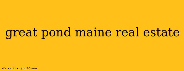 great pond maine real estate