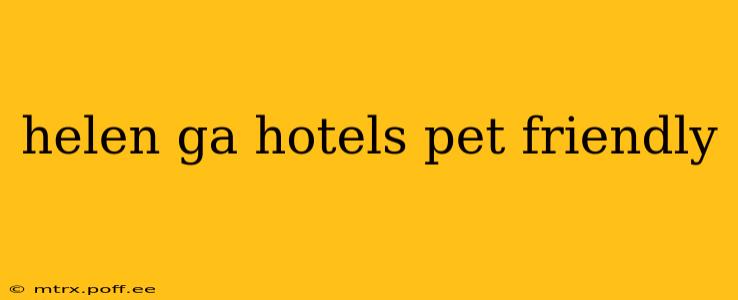 helen ga hotels pet friendly