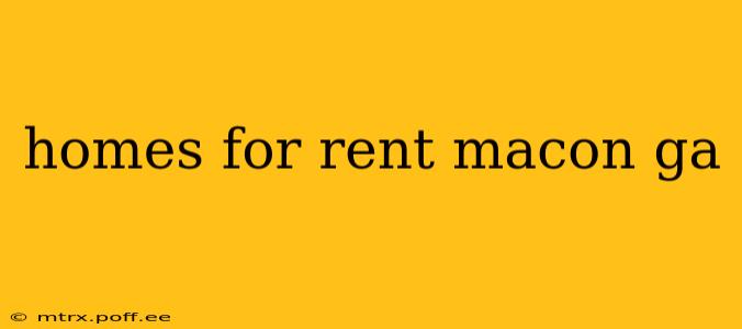homes for rent macon ga