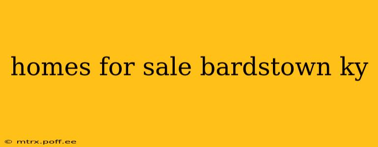homes for sale bardstown ky