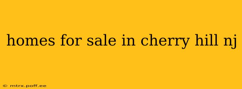 homes for sale in cherry hill nj