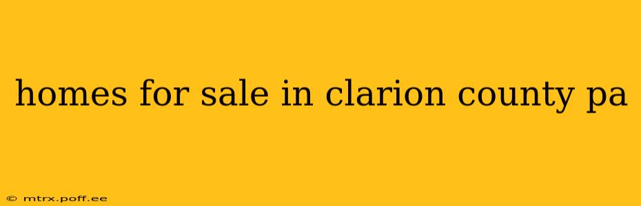 homes for sale in clarion county pa
