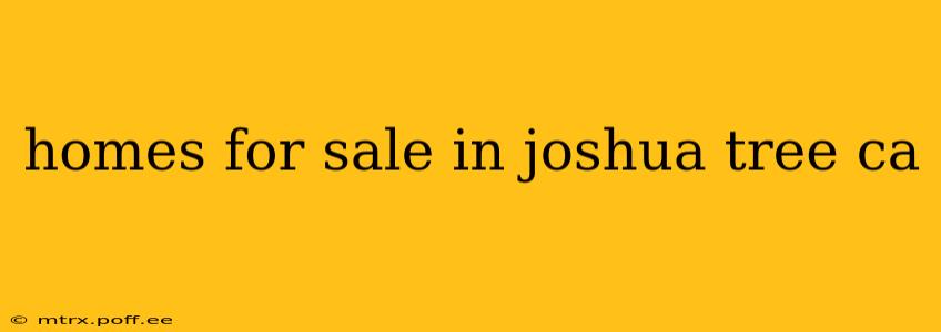 homes for sale in joshua tree ca