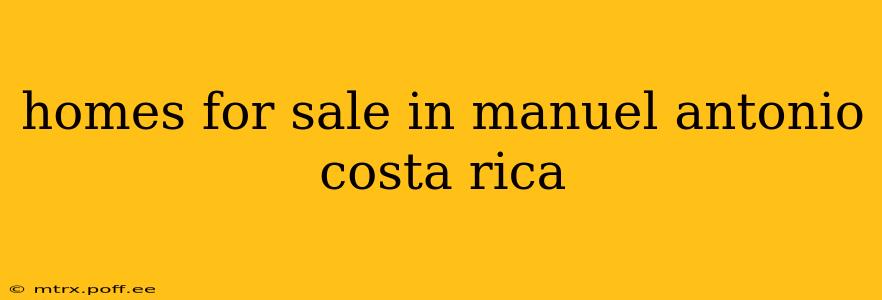 homes for sale in manuel antonio costa rica