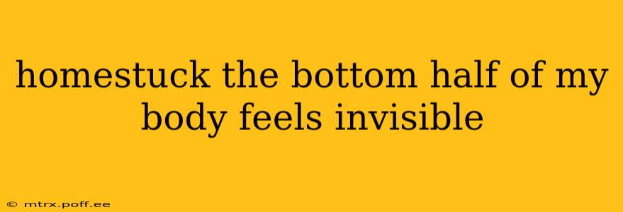 homestuck the bottom half of my body feels invisible