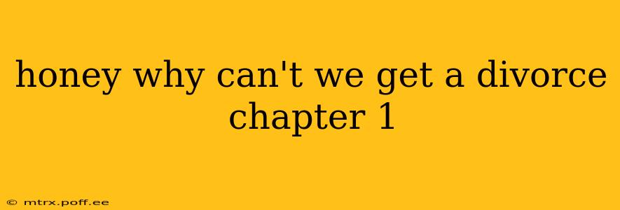 honey why can't we get a divorce chapter 1