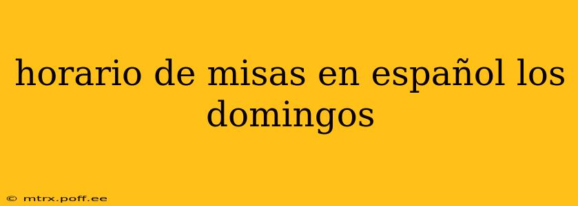 horario de misas en español los domingos