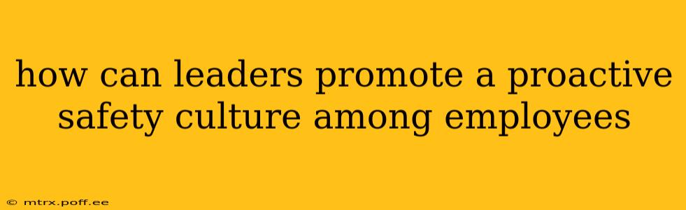 how can leaders promote a proactive safety culture among employees