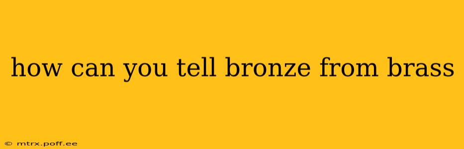 how can you tell bronze from brass