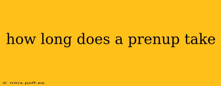 how long does a prenup take