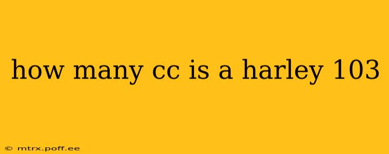 how many cc is a harley 103