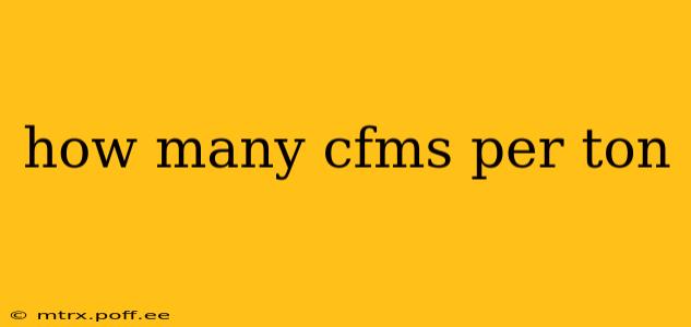 how many cfms per ton