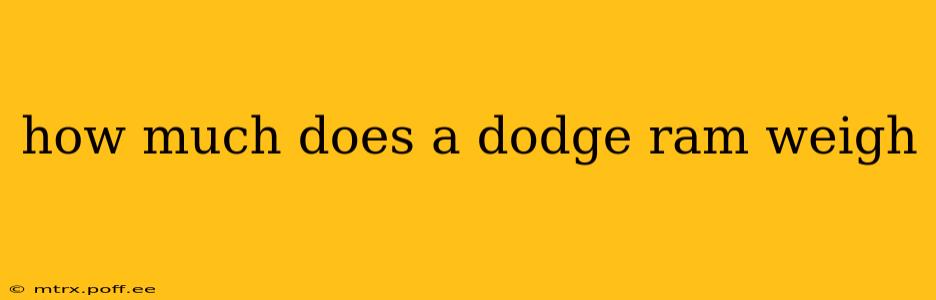 how much does a dodge ram weigh