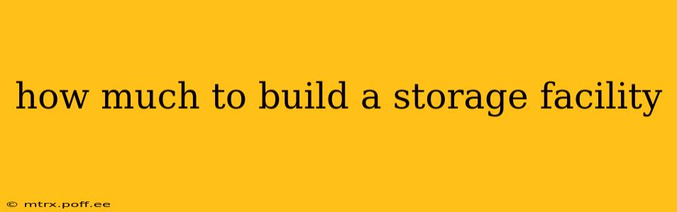 how much to build a storage facility