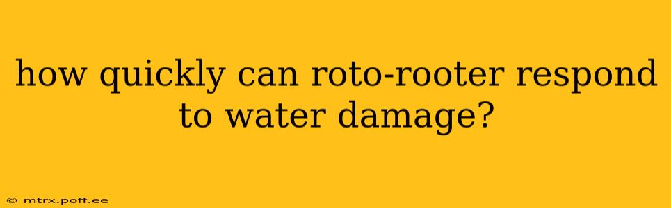 how quickly can roto-rooter respond to water damage?