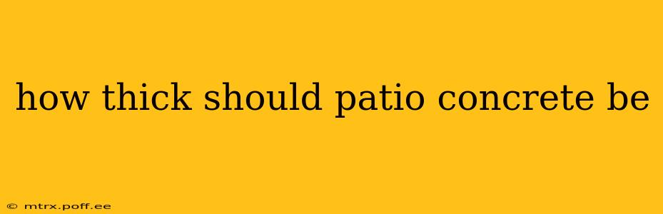 how thick should patio concrete be