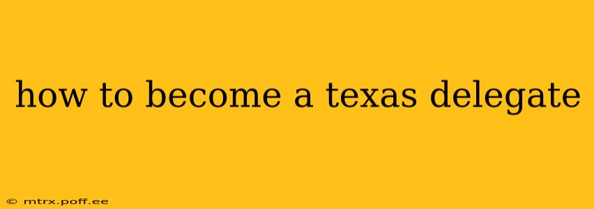 how to become a texas delegate