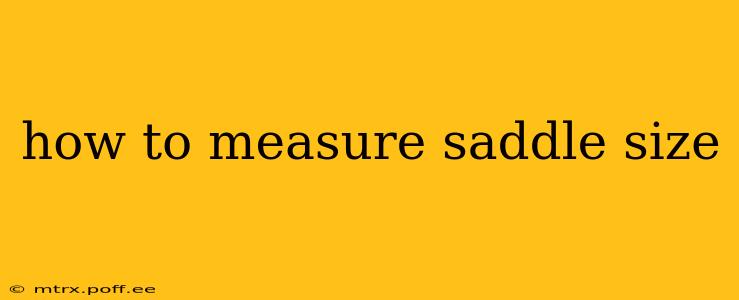 how to measure saddle size
