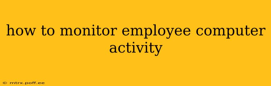 how to monitor employee computer activity