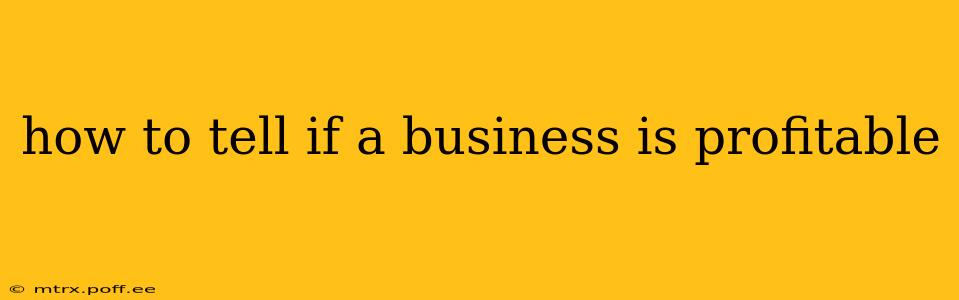 how to tell if a business is profitable