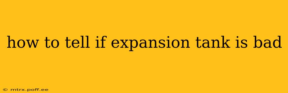 how to tell if expansion tank is bad