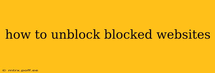 how to unblock blocked websites