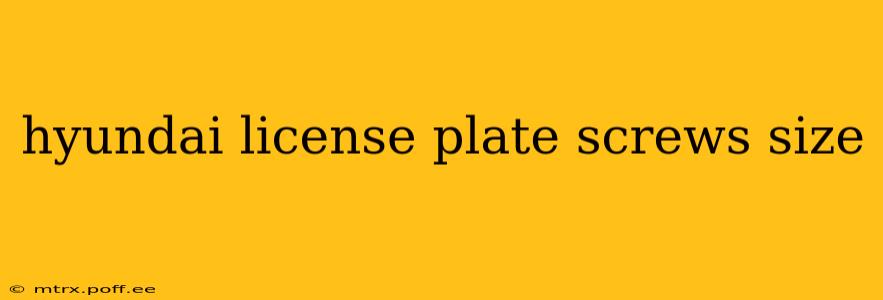 hyundai license plate screws size