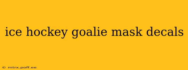 ice hockey goalie mask decals