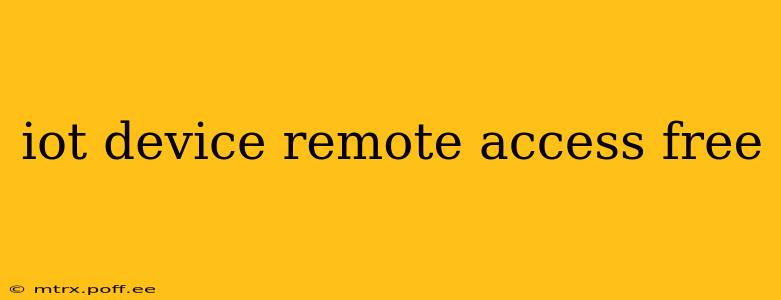 iot device remote access free