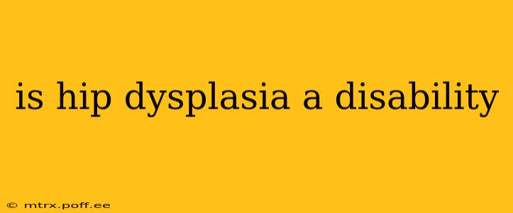 is hip dysplasia a disability