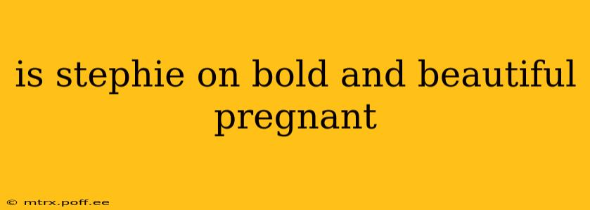 is stephie on bold and beautiful pregnant
