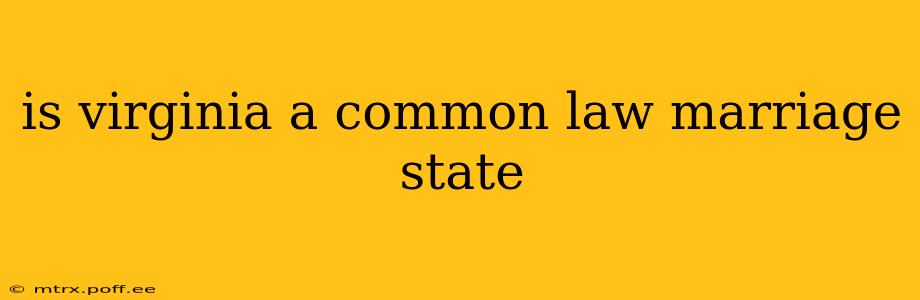 is virginia a common law marriage state