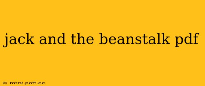 jack and the beanstalk pdf