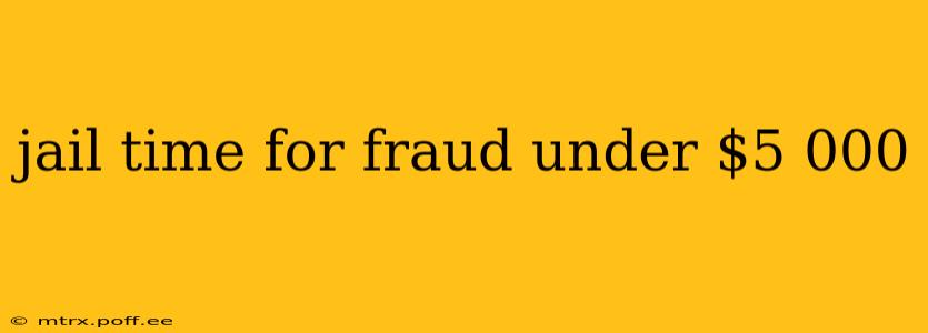 jail time for fraud under $5 000