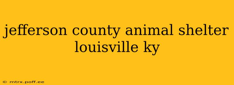 jefferson county animal shelter louisville ky